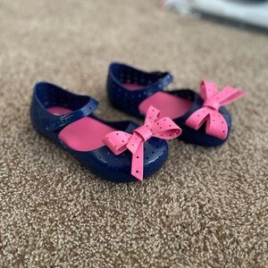Mini Melissa | Blue and Pink Bow Sandals | size 10